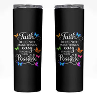 Christian Jesus Skinny Tumbler Butterfly Art Bible Verse Printed Faith Blessed Inspirational Girl