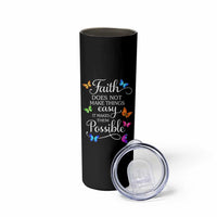 Christian Jesus Skinny Tumbler Butterfly Art Bible Verse Printed Faith Blessed Inspirational Girl