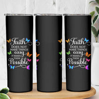 Christian Jesus Skinny Tumbler Butterfly Art Bible Verse Printed Faith Blessed Inspirational Girl