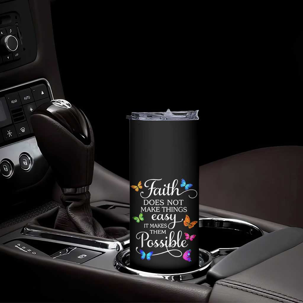 Christian Jesus Skinny Tumbler Butterfly Art Bible Verse Printed Faith Blessed Inspirational Girl