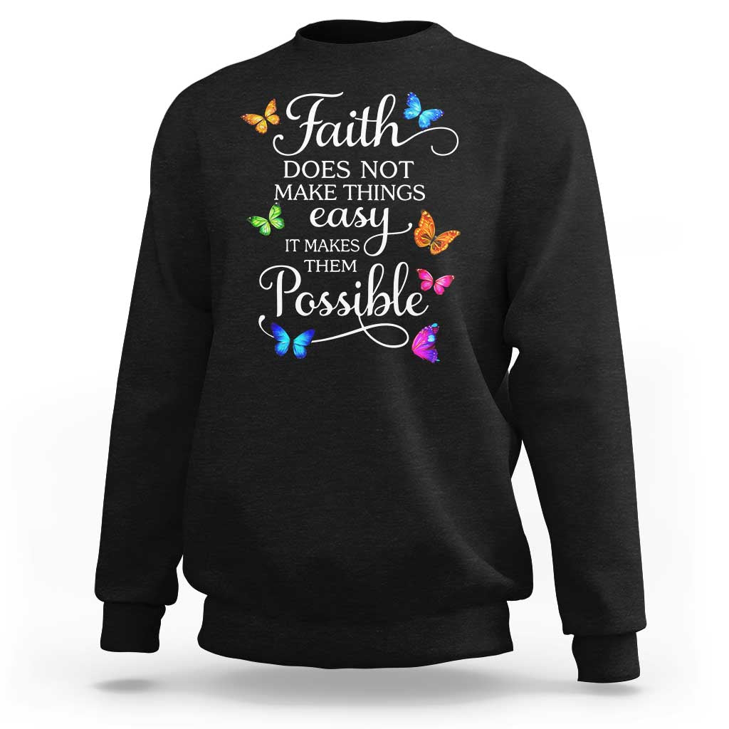 Christian Jesus Sweatshirt Butterfly Art Bible Verse Printed Faith Blessed Inspirational Girl