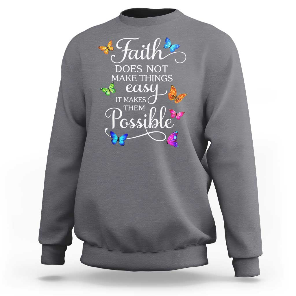 Christian Jesus Sweatshirt Butterfly Art Bible Verse Printed Faith Blessed Inspirational Girl