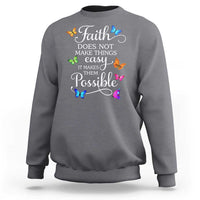 Christian Jesus Sweatshirt Butterfly Art Bible Verse Printed Faith Blessed Inspirational Girl
