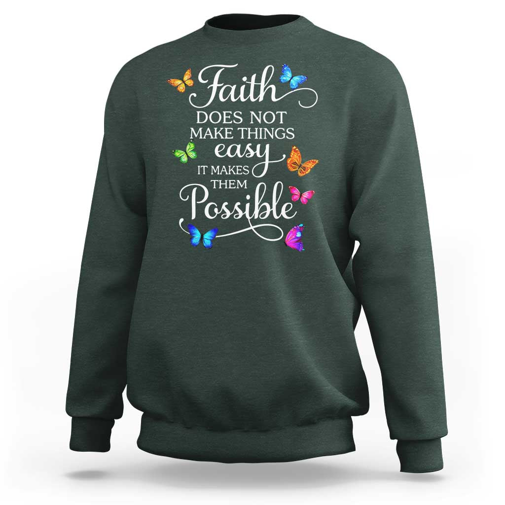 Christian Jesus Sweatshirt Butterfly Art Bible Verse Printed Faith Blessed Inspirational Girl