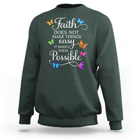 Christian Jesus Sweatshirt Butterfly Art Bible Verse Printed Faith Blessed Inspirational Girl