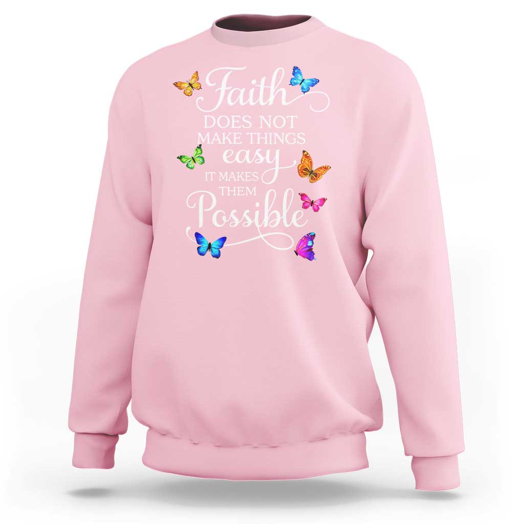 Christian Jesus Sweatshirt Butterfly Art Bible Verse Printed Faith Blessed Inspirational Girl