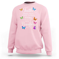 Christian Jesus Sweatshirt Butterfly Art Bible Verse Printed Faith Blessed Inspirational Girl