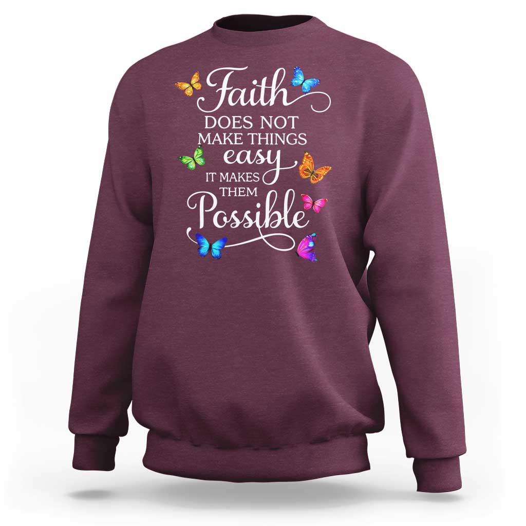 Christian Jesus Sweatshirt Butterfly Art Bible Verse Printed Faith Blessed Inspirational Girl