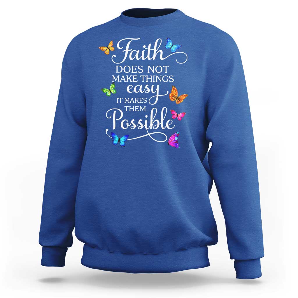 Christian Jesus Sweatshirt Butterfly Art Bible Verse Printed Faith Blessed Inspirational Girl