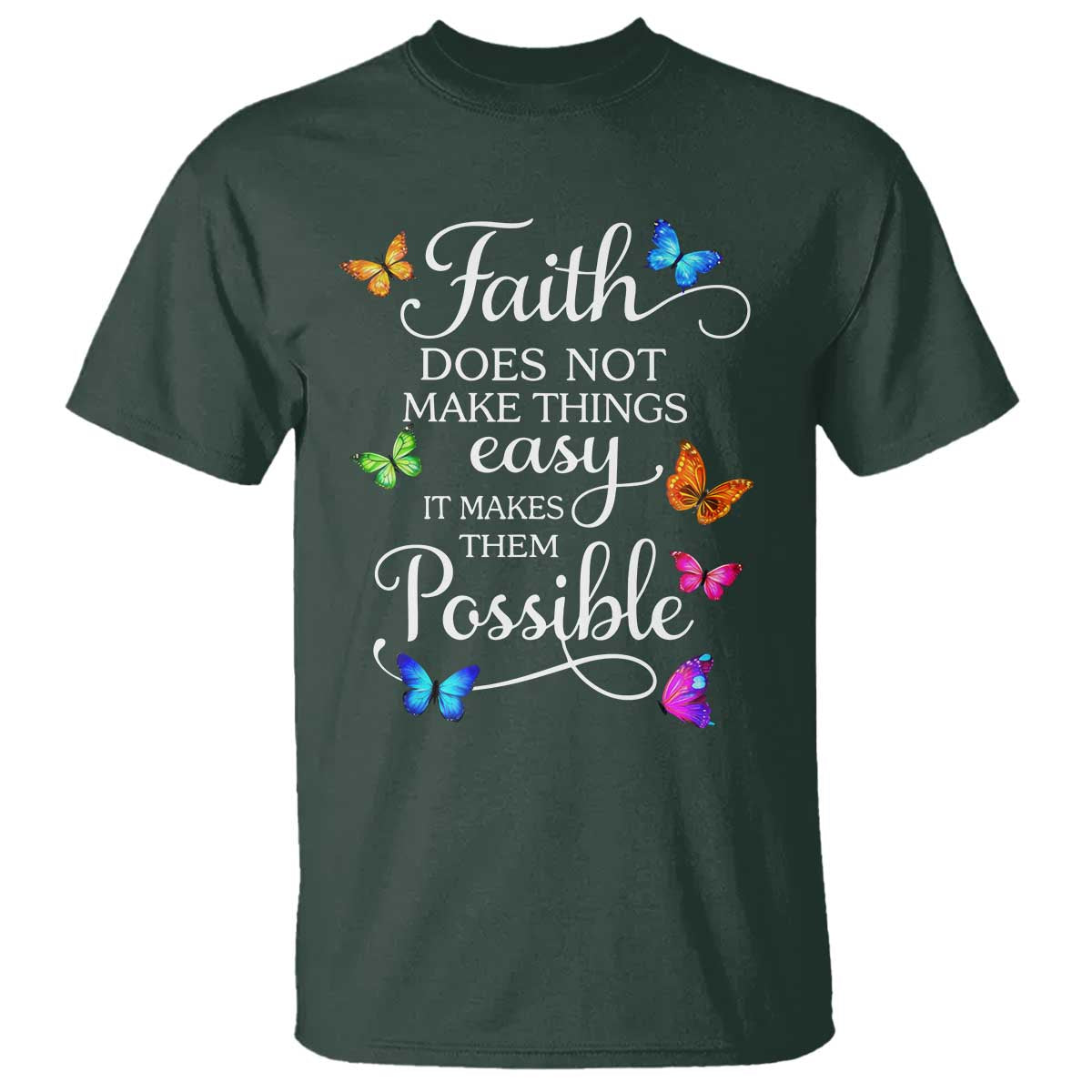 Christian Jesus T Shirt Butterfly Art Bible Verse Printed Faith Blessed Inspirational Girl
