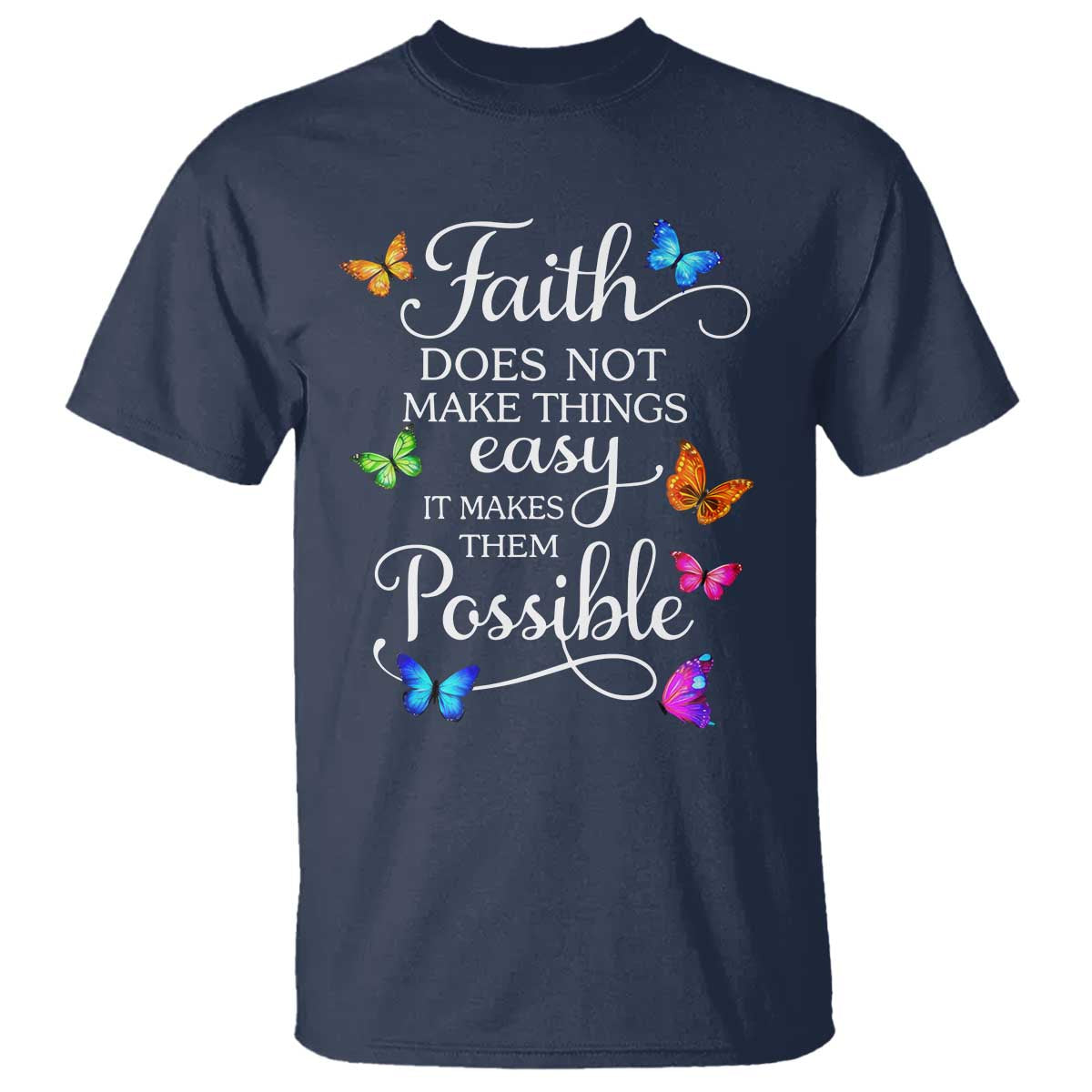 Christian Jesus T Shirt Butterfly Art Bible Verse Printed Faith Blessed Inspirational Girl