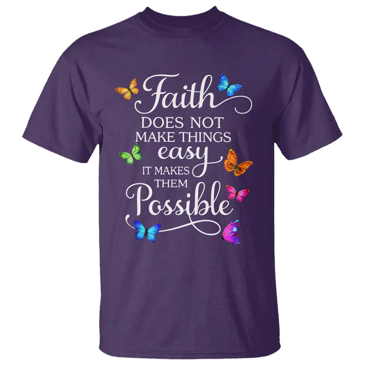 Christian Jesus T Shirt Butterfly Art Bible Verse Printed Faith Blessed Inspirational Girl