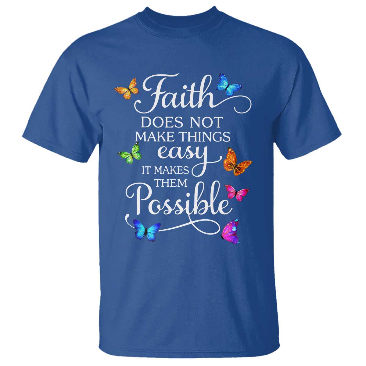 Christian Jesus T Shirt Butterfly Art Bible Verse Printed Faith Blessed Inspirational Girl