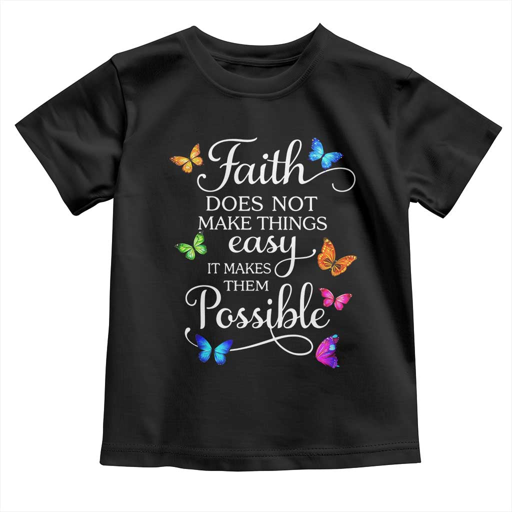 Christian Jesus Toddler T Shirt Butterfly Art Bible Verse Printed Faith Blessed Inspirational Girl