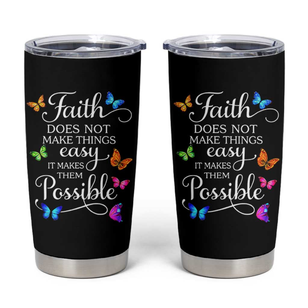 Christian Jesus Tumbler Cup Butterfly Art Bible Verse Printed Faith Blessed Inspirational Girl