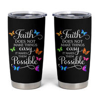 Christian Jesus Tumbler Cup Butterfly Art Bible Verse Printed Faith Blessed Inspirational Girl