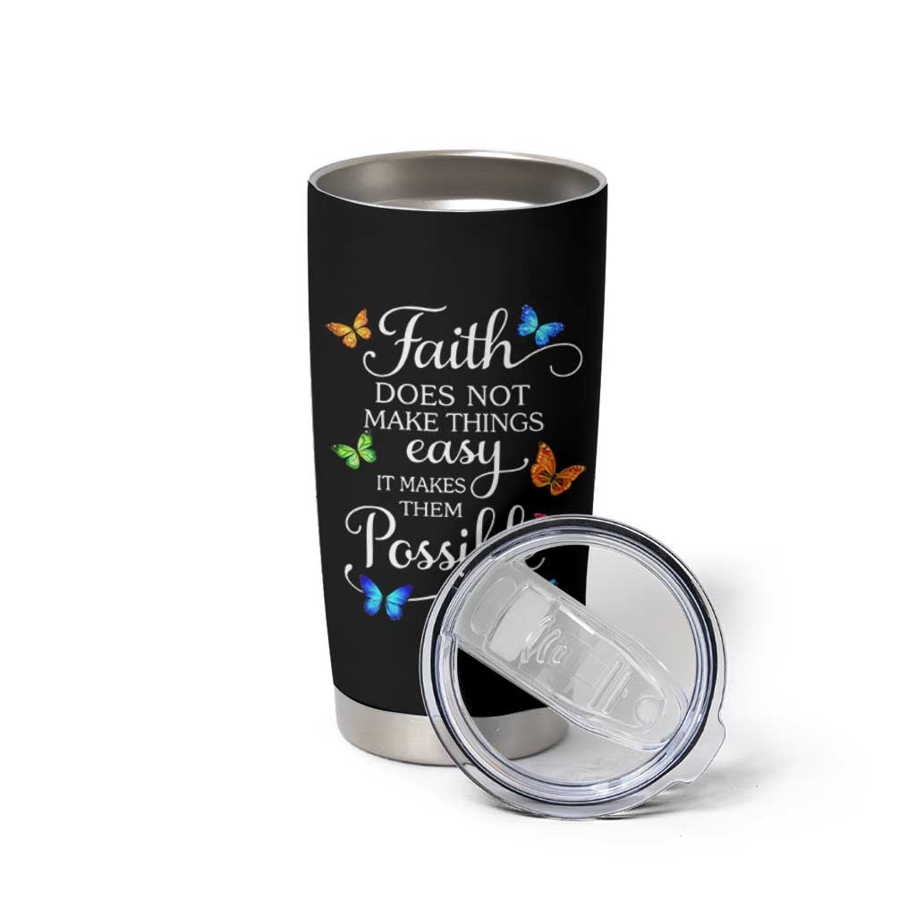 Christian Jesus Tumbler Cup Butterfly Art Bible Verse Printed Faith Blessed Inspirational Girl