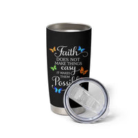 Christian Jesus Tumbler Cup Butterfly Art Bible Verse Printed Faith Blessed Inspirational Girl