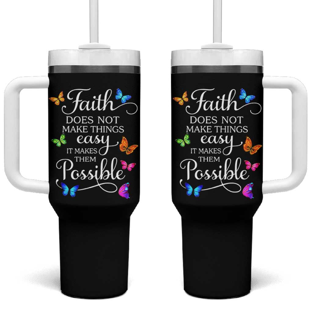 Christian Jesus Tumbler With Handle Butterfly Art Bible Verse Printed Faith Blessed Inspirational Girl