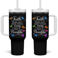 Christian Jesus Tumbler With Handle Butterfly Art Bible Verse Printed Faith Blessed Inspirational Girl