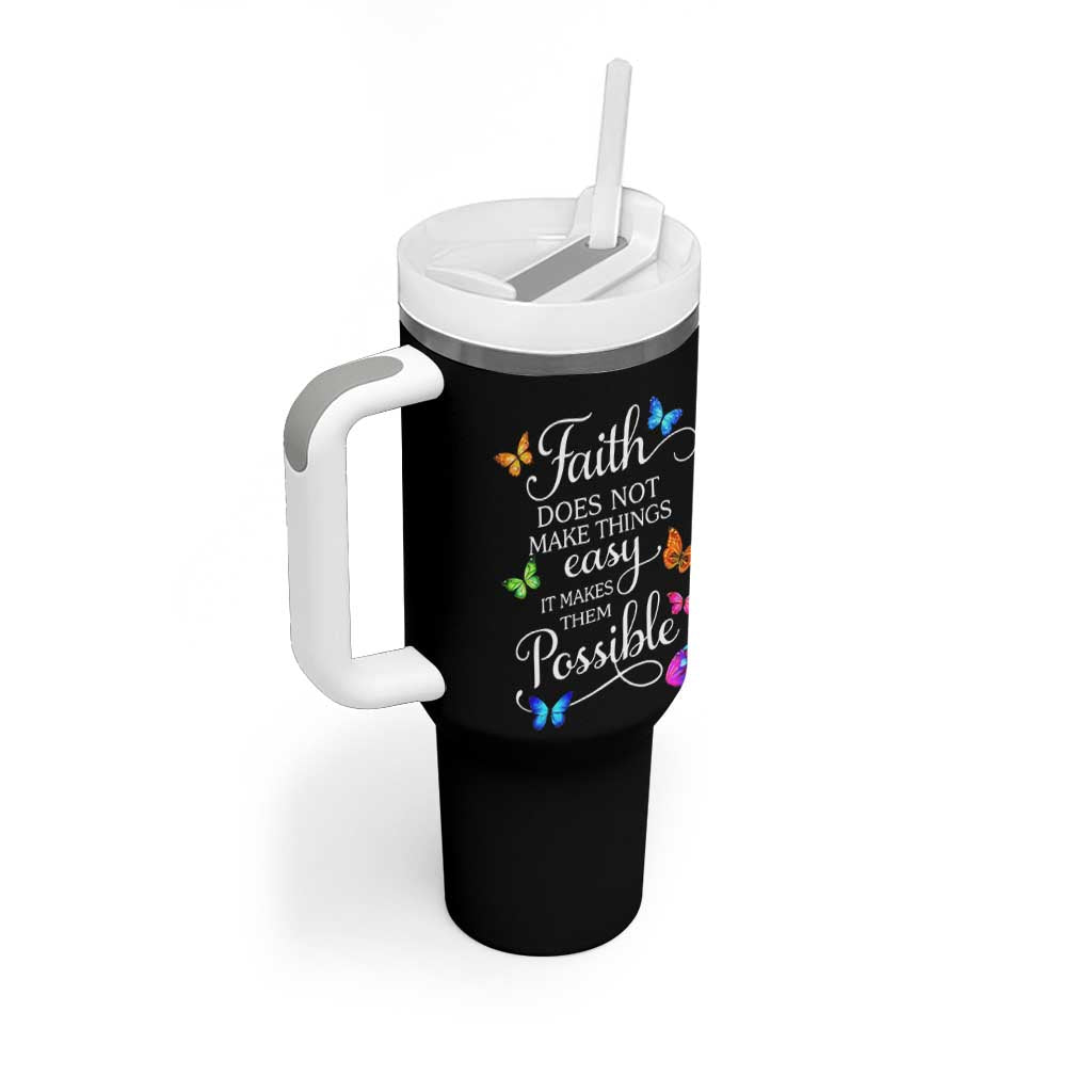 Christian Jesus Tumbler With Handle Butterfly Art Bible Verse Printed Faith Blessed Inspirational Girl