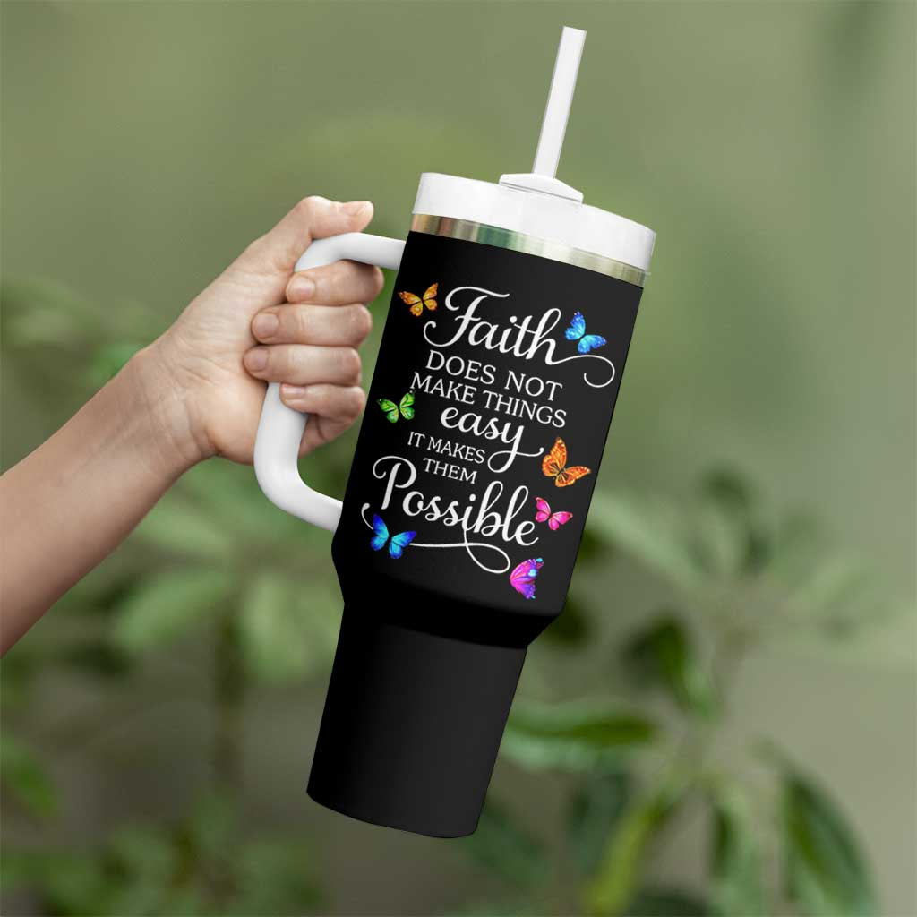 Christian Jesus Tumbler With Handle Butterfly Art Bible Verse Printed Faith Blessed Inspirational Girl
