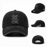 Christian Jesus Washed Cotton Baseball Cap Butterfly Art Bible Verse Printed Faith Blessed Inspirational Girl
