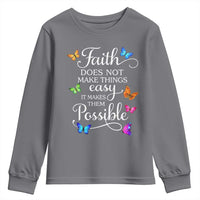 Christian Jesus Youth Sweatshirt Butterfly Art Bible Verse Printed Faith Blessed Inspirational Girl