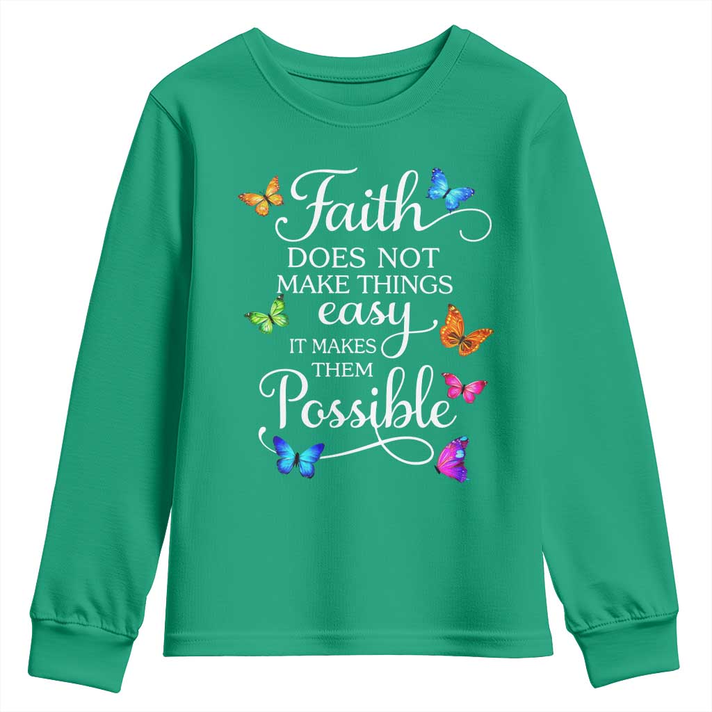 Christian Jesus Youth Sweatshirt Butterfly Art Bible Verse Printed Faith Blessed Inspirational Girl