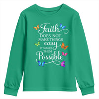 Christian Jesus Youth Sweatshirt Butterfly Art Bible Verse Printed Faith Blessed Inspirational Girl