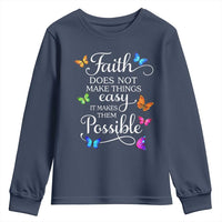 Christian Jesus Youth Sweatshirt Butterfly Art Bible Verse Printed Faith Blessed Inspirational Girl