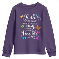 Christian Jesus Youth Sweatshirt Butterfly Art Bible Verse Printed Faith Blessed Inspirational Girl