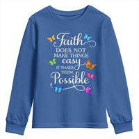 Christian Jesus Youth Sweatshirt Butterfly Art Bible Verse Printed Faith Blessed Inspirational Girl