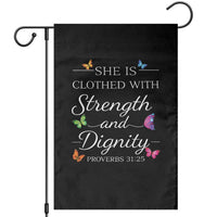 Christian Jesus Garden Flag Strength Dignity Encouraging Bible Verse Proverb Butterfly Art
