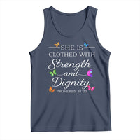 Christian Jesus Tank Top Strength Dignity Encouraging Bible Verse Proverb Butterfly Art