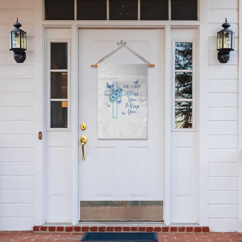 Christian Jesus Garden Flag The Lord Bless You Encouraging Bible Verse Butterfly Art
