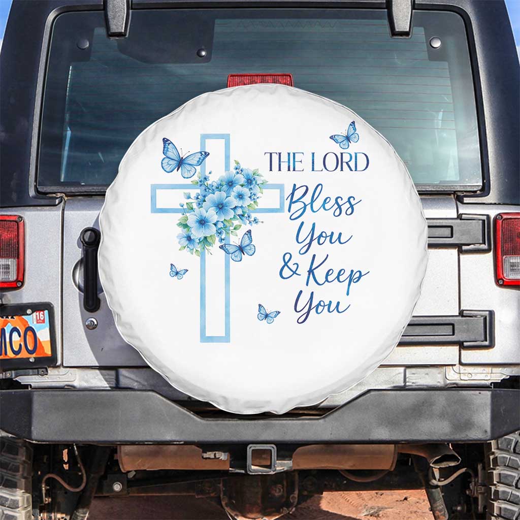 Christian Jesus Spare Tire Cover The Lord Bless You Encouraging Bible Verse Butterfly Art