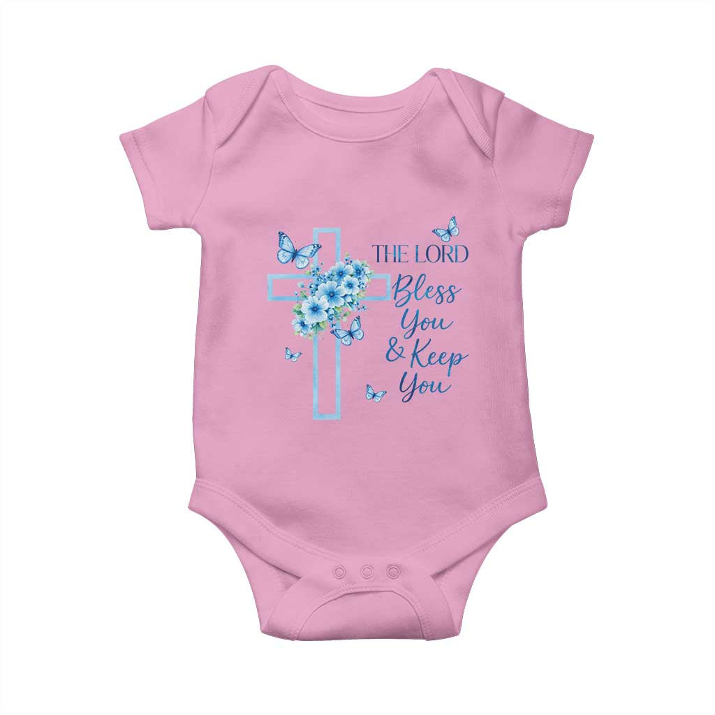 Christian Jesus Baby Onesie The Lord Bless You Encouraging Bible Verse Butterfly Art