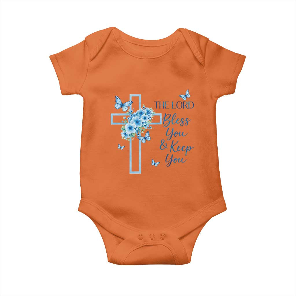Christian Jesus Baby Onesie The Lord Bless You Encouraging Bible Verse Butterfly Art
