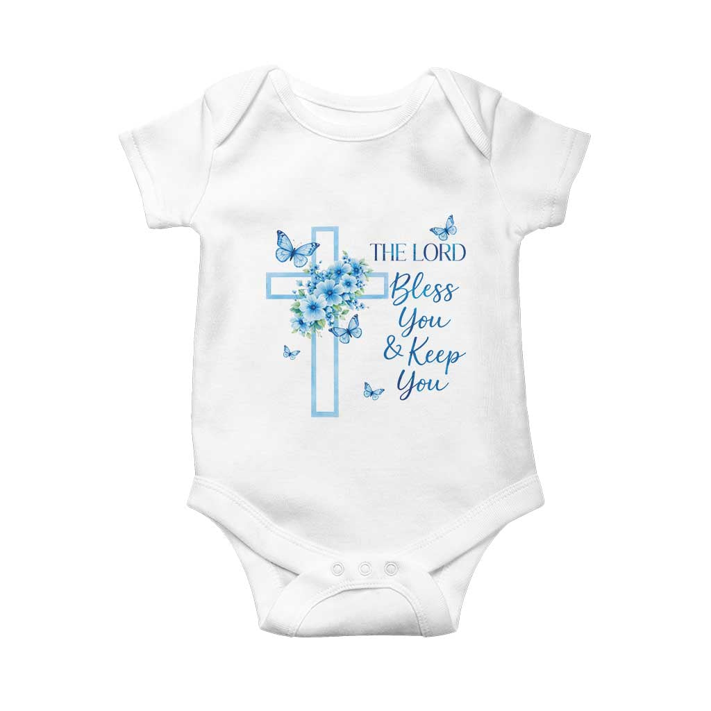 Christian Jesus Baby Onesie The Lord Bless You Encouraging Bible Verse Butterfly Art