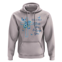 Christian Jesus Hoodie The Lord Bless You Encouraging Bible Verse Butterfly Art
