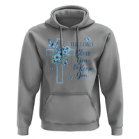 Christian Jesus Hoodie The Lord Bless You Encouraging Bible Verse Butterfly Art