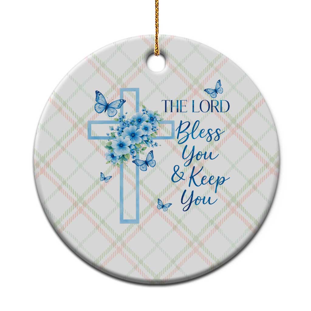 Christian Jesus Ceramic Ornament The Lord Bless You Encouraging Bible Verse Butterfly Art