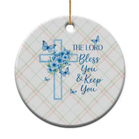 Christian Jesus Ceramic Ornament The Lord Bless You Encouraging Bible Verse Butterfly Art