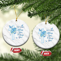 Christian Jesus Ceramic Ornament The Lord Bless You Encouraging Bible Verse Butterfly Art