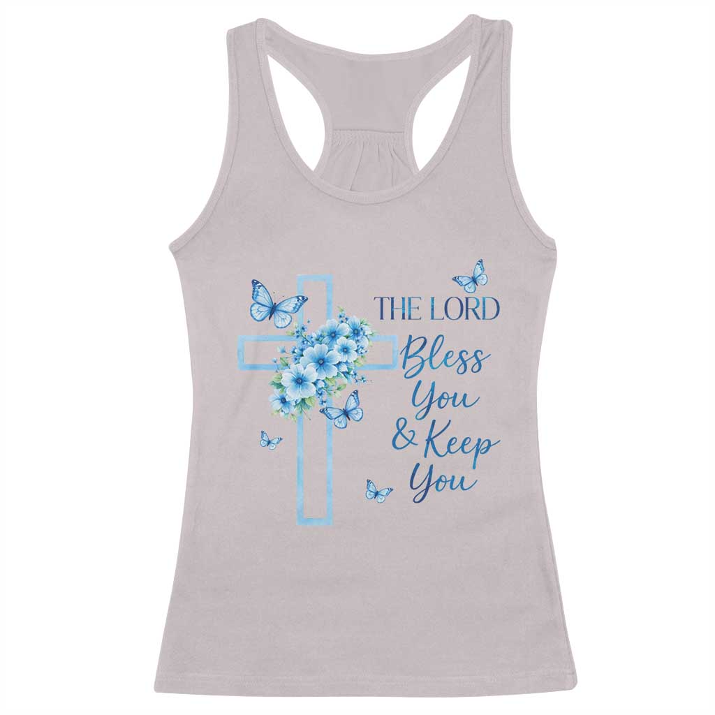 Christian Jesus Racerback Tank Top The Lord Bless You Encouraging Bible Verse Butterfly Art
