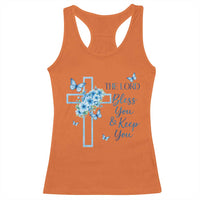 Christian Jesus Racerback Tank Top The Lord Bless You Encouraging Bible Verse Butterfly Art