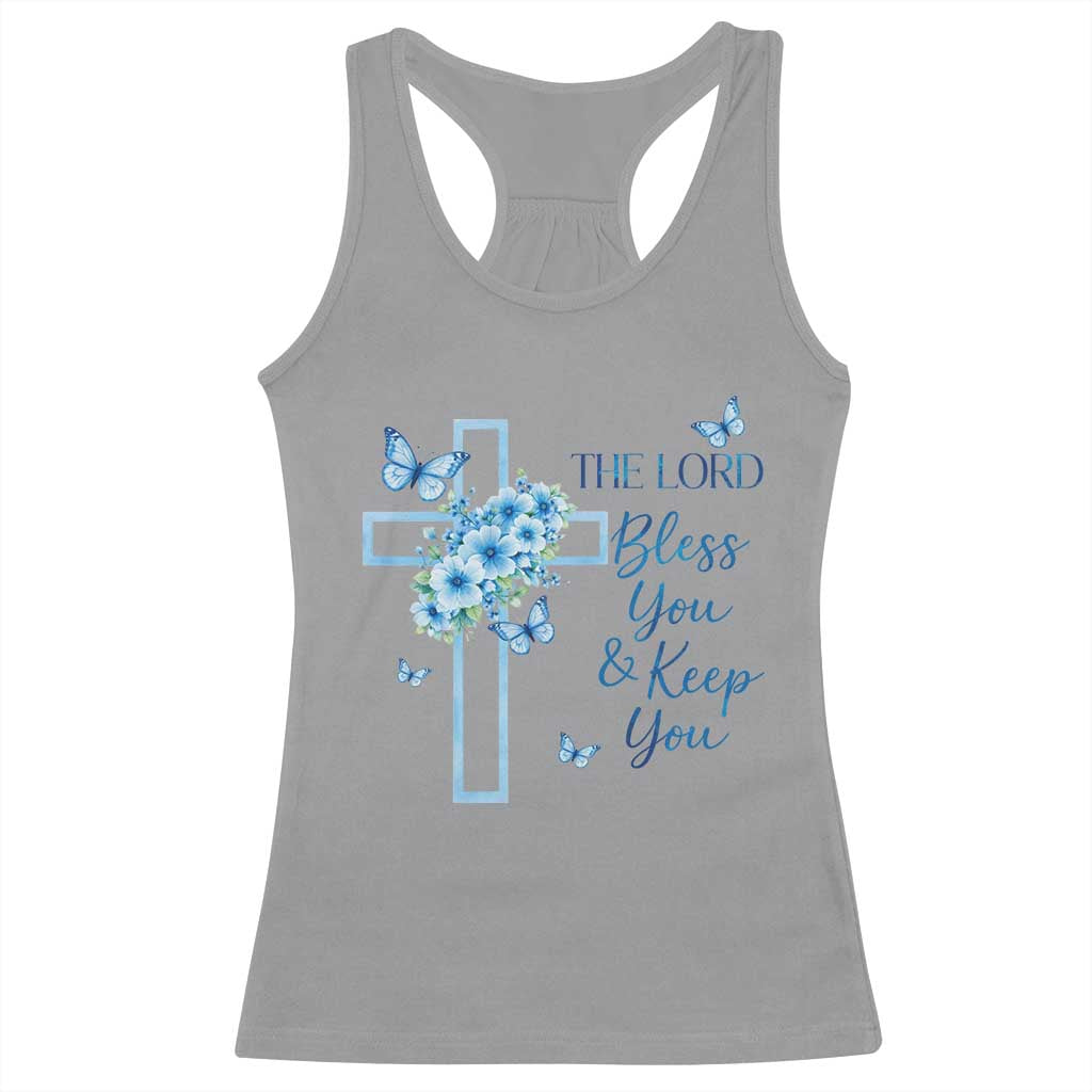 Christian Jesus Racerback Tank Top The Lord Bless You Encouraging Bible Verse Butterfly Art