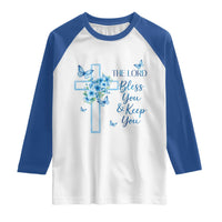 Christian Jesus Raglan Shirt The Lord Bless You Encouraging Bible Verse Butterfly Art