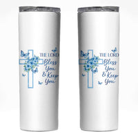Christian Jesus Skinny Tumbler The Lord Bless You Encouraging Bible Verse Butterfly Art